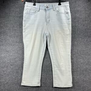 Judy Blue Skinny Fit Capri Pants Women's 11/30 White JB88240 Denim Stretch
